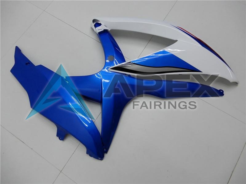 White Blue - Suzuki GSX-R750 (2008-2010) ABS Fairings | Apex Fairings — view 4