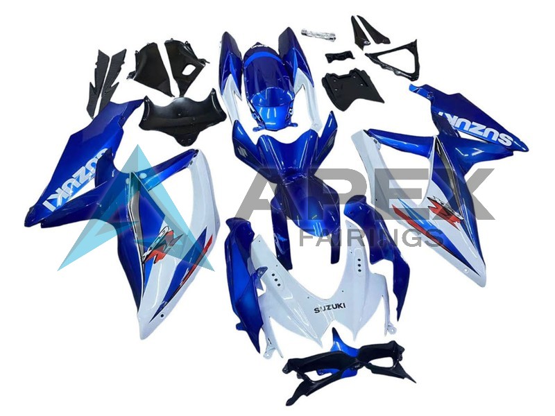Blue White Red - Suzuki GSX-R750 (2008-2010) ABS Fairings | Apex Fairings — view 2