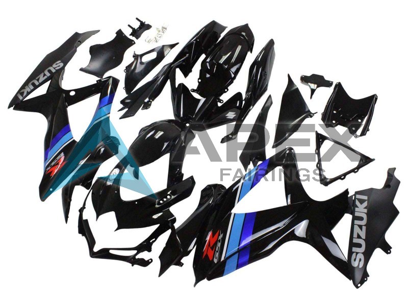 Glossy Black Blue - Suzuki GSX-R750 (2008-2010) ABS Fairings | Apex Fairings — view 2