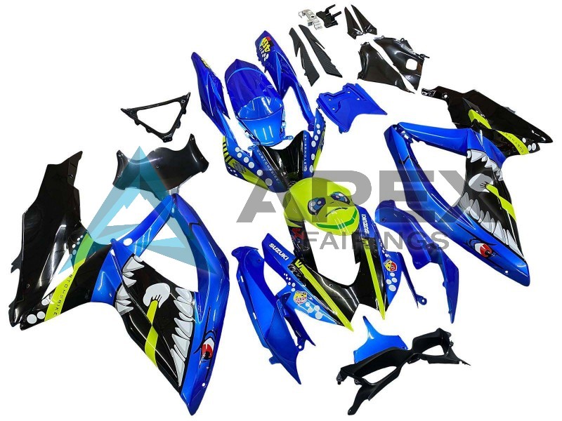 Blue Fluorescent Green Shark - Suzuki GSX-R750 (2008-2010) ABS Fairings | Apex Fairings — view 2