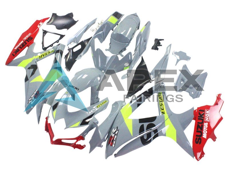 Grey Yellow Red - Suzuki GSX-R750 (2008-2010) ABS Fairings | Apex Fairings — view 3