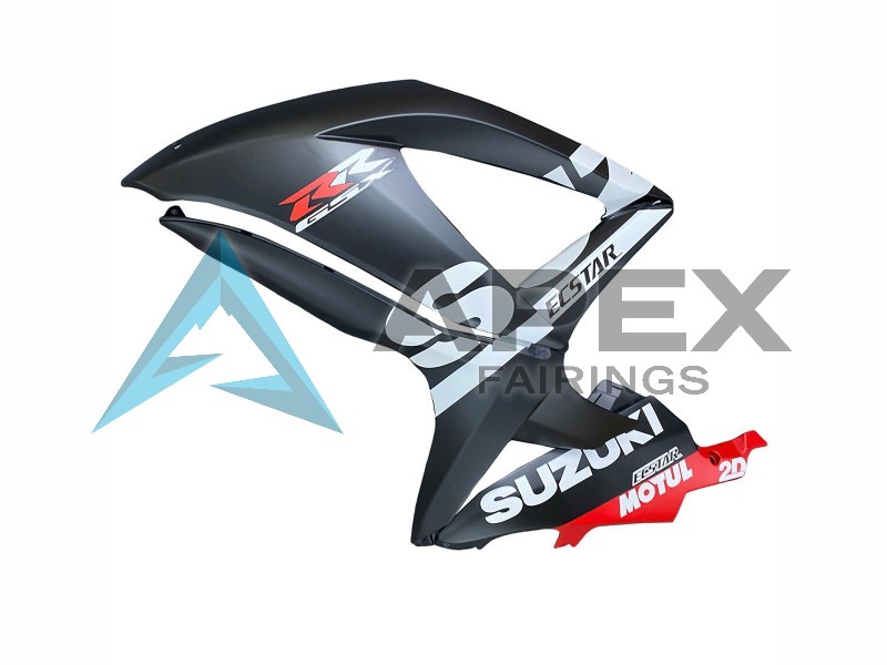 Matte Black Red White - Suzuki GSX-R750 (2008-2010) ABS Fairings | Apex Fairings — view 4