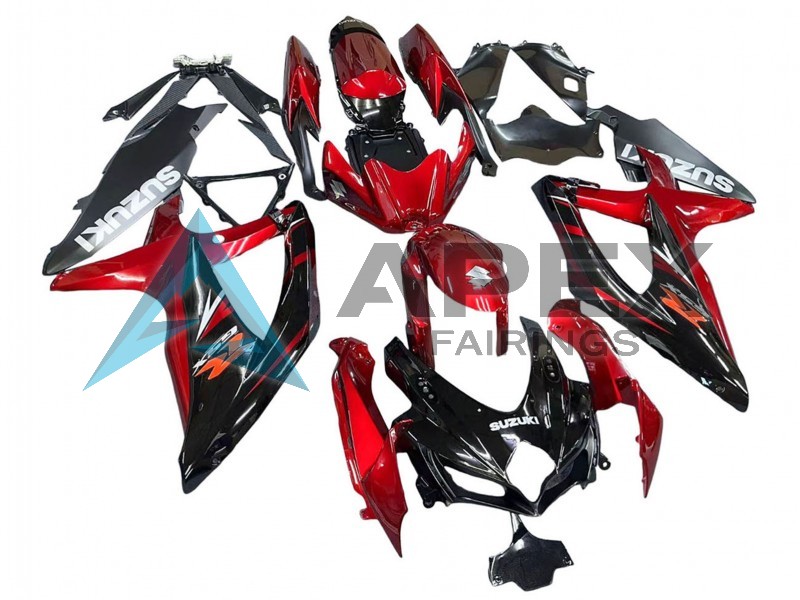 Red Glossy Black - Suzuki GSX-R750 (2008-2010) ABS Fairings | Apex Fairings — view 2