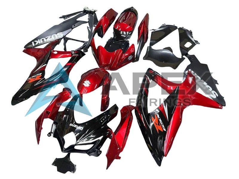 Red Glossy Black - Suzuki GSX-R750 (2008-2010) ABS Fairings | Apex Fairings — view 3