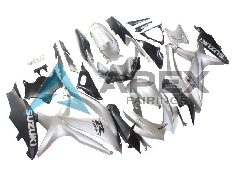Silver Matte Black - Suzuki GSX-R750 (2008-2010) ABS Fairings | Apex Fairings — view 2