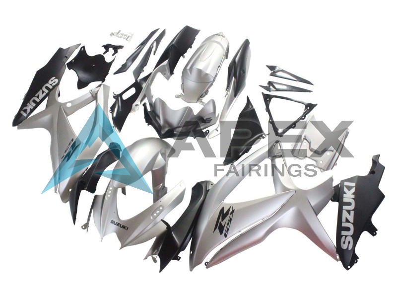 Silver Matte Black - Suzuki GSX-R750 (2008-2010) ABS Fairings | Apex Fairings — view 3
