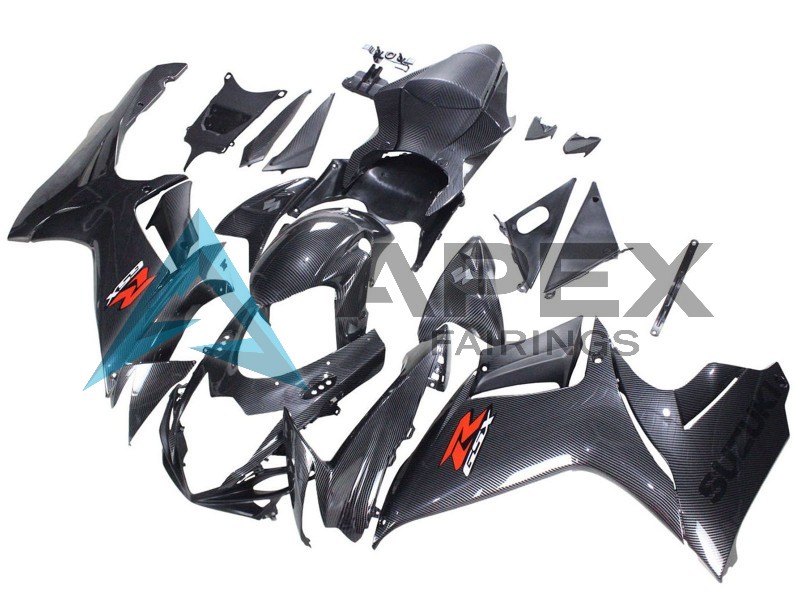 Black Carbon Fiber Red - Suzuki GSX-R750 (2011-2026) ABS Fairings | Apex Fairings — view 3