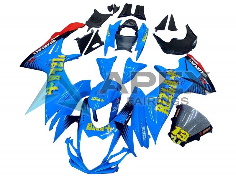 Blue Gold Red Black Rizla - Suzuki GSX-R750 (2011-2026) ABS Fairings | Apex Fairings — view 2