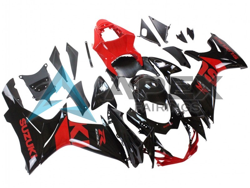 Red Glossy Black - Suzuki GSX-R750 (2011-2026) ABS Fairings | Apex Fairings — view 2