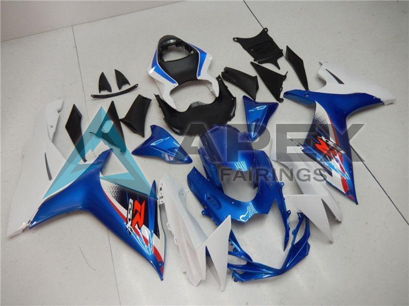White Blue Black Red - Suzuki GSX-R750 (2011-2026) ABS Fairings | Apex Fairings — view 3
