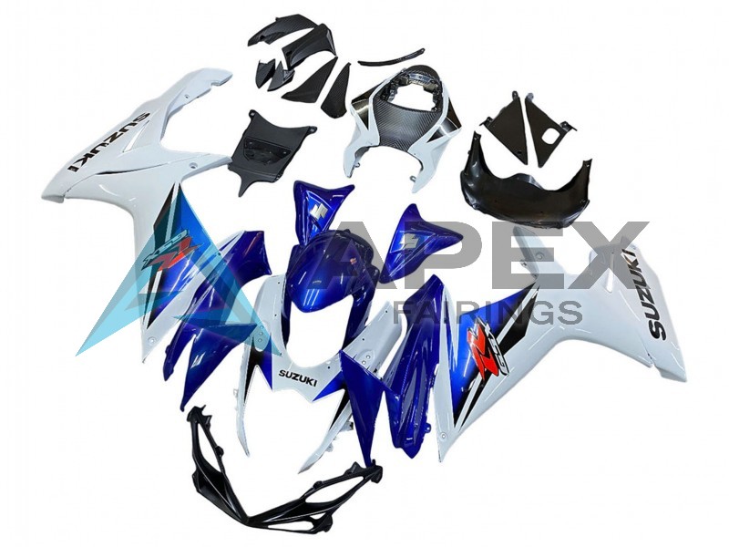 White Blue Red - Suzuki GSX-R750 (2011-2026) ABS Fairings | Apex Fairings — view 3