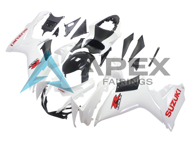 White Glossy Black Red Decal - Suzuki GSX-R750 (2011-2026) ABS Fairings | Apex Fairings — view 3