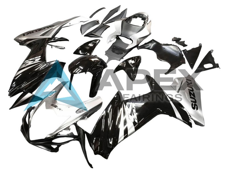 Glossy Black Silver - Suzuki GSX-R750 (2011-2026) ABS Fairings | Apex Fairings — view 3