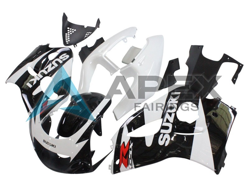 Black White - Suzuki GSX-R750 (1996-2000) ABS Fairings | Apex Fairings — view 2
