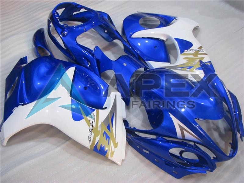 White Blue - Suzuki GSX-R1300 Hayabusa (2008-2020) ABS Fairings | Apex Fairings — view 2