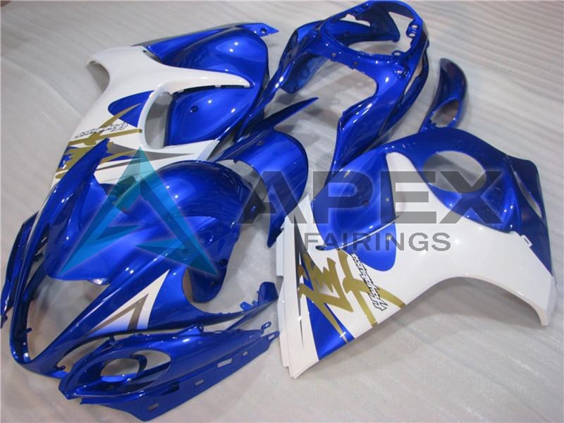 White Blue - Suzuki GSX-R1300 Hayabusa (2008-2020) ABS Fairings | Apex Fairings — view 3