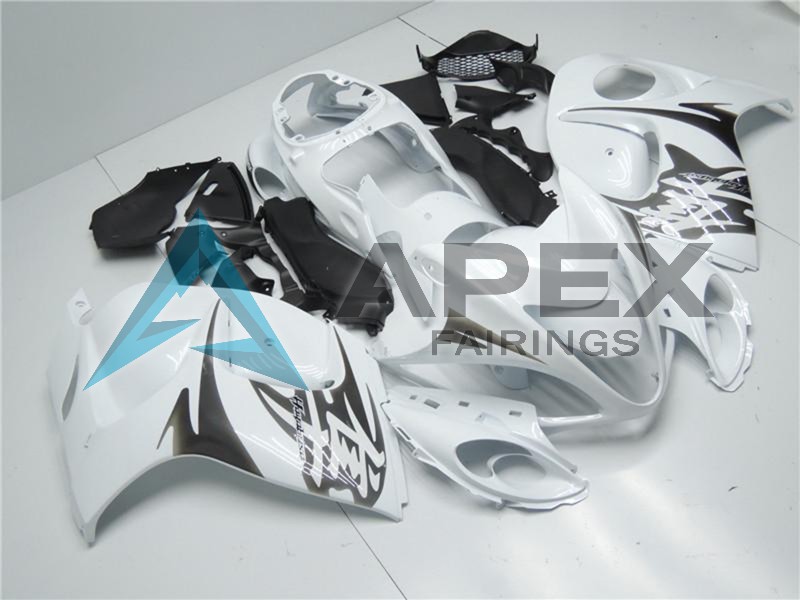 White - Suzuki GSX-R1300 Hayabusa (2008-2020) ABS Fairings | Apex Fairings — view 3