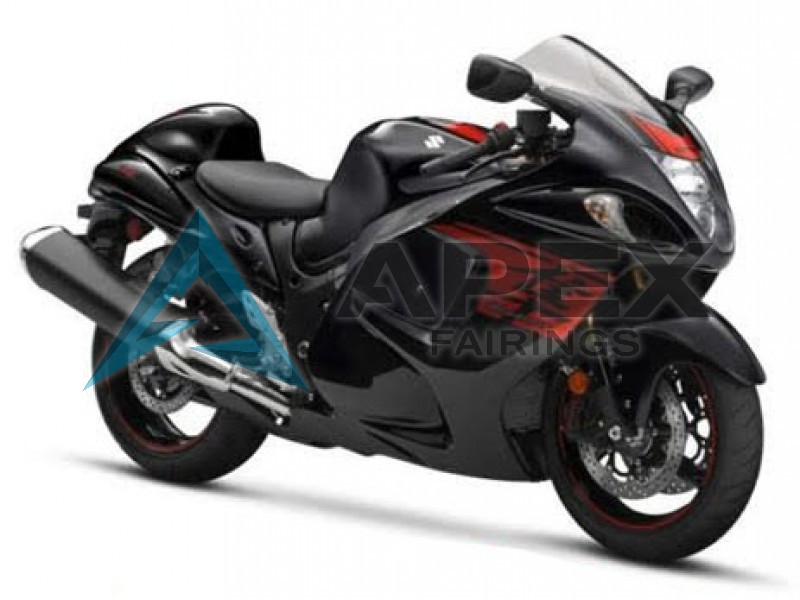 Glossy Black Red - Suzuki GSX-R1300 Hayabusa (2008-2020) ABS Fairings | Apex Fairings — view 3