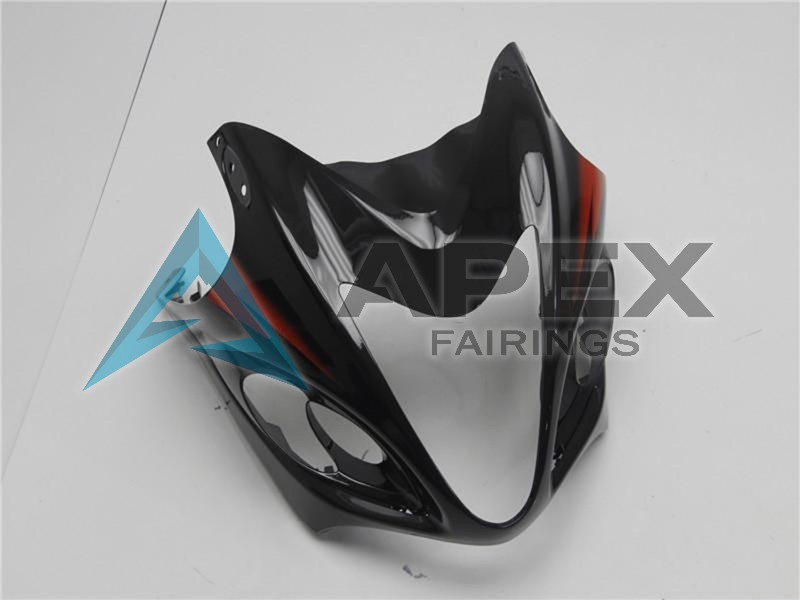 Glossy Black Red - Suzuki GSX-R1300 Hayabusa (2008-2020) ABS Fairings | Apex Fairings — view 4
