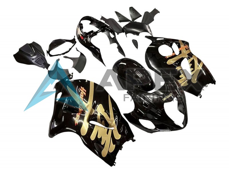 Glossy Black Gold - Suzuki GSX-R1300 Hayabusa (1999-2007) ABS Fairings | Apex Fairings — view 2