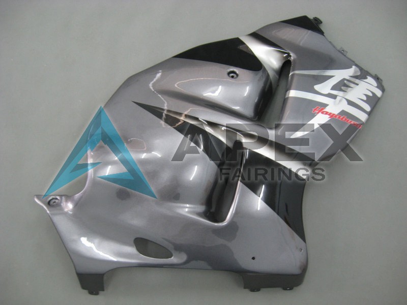 Grey Black - Suzuki GSX-R1300 Hayabusa (1999-2007) ABS Fairings | Apex Fairings — view 3