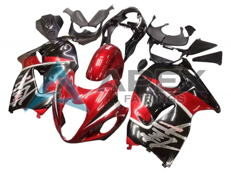 Red Glossy Black - Suzuki GSX-R1300 Hayabusa (1999-2007) ABS Fairings | Apex Fairings — view 2