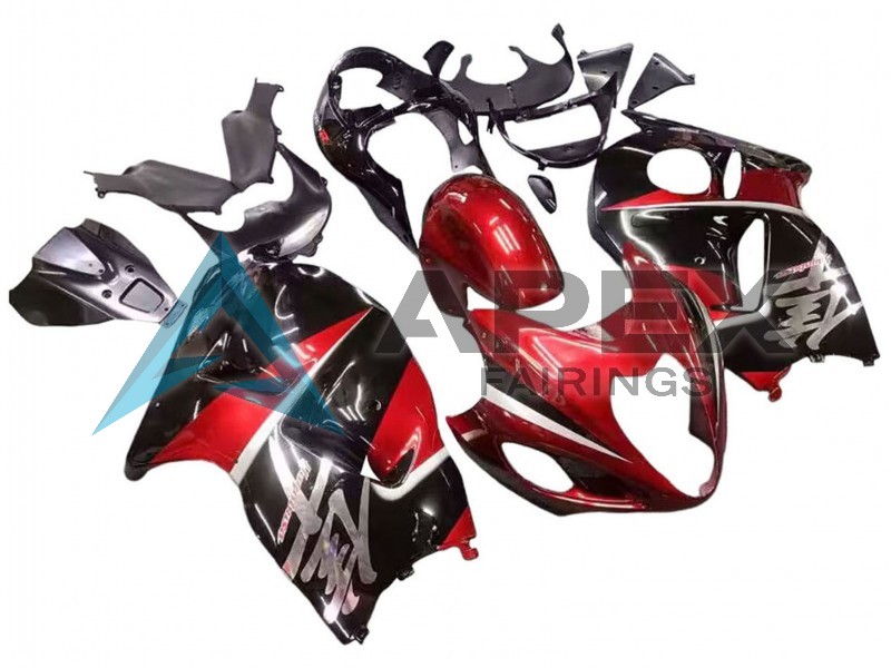 Red Glossy Black - Suzuki GSX-R1300 Hayabusa (1999-2007) ABS Fairings | Apex Fairings — view 3