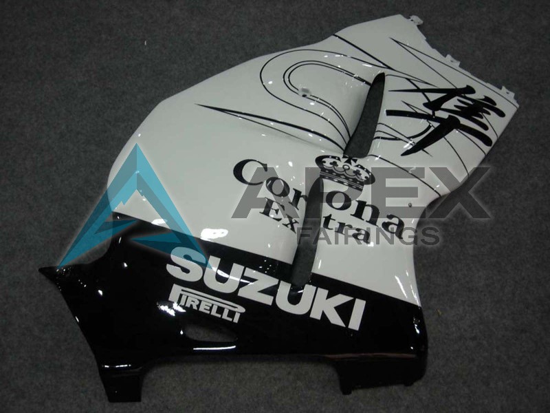 White Black Corona - Suzuki GSX-R1300 Hayabusa (1999-2007) ABS Fairings | Apex Fairings — view 4