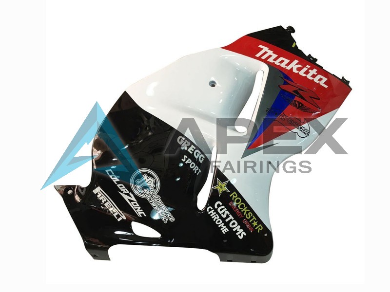 White Blue Red Makita Black - Suzuki GSX-R1300 Hayabusa (1999-2007) ABS Fairings | Apex Fairings — view 2