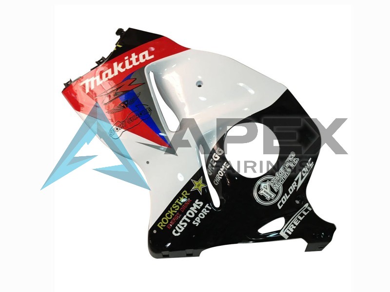 White Blue Red Makita Black - Suzuki GSX-R1300 Hayabusa (1999-2007) ABS Fairings | Apex Fairings — view 3