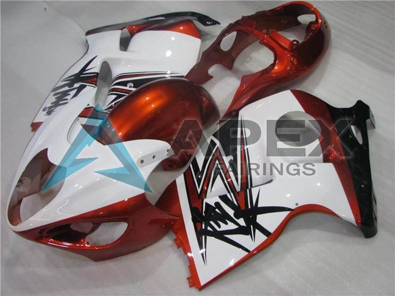 White Orange Black - Suzuki GSX-R1300 Hayabusa (1999-2007) ABS Fairings | Apex Fairings — view 3