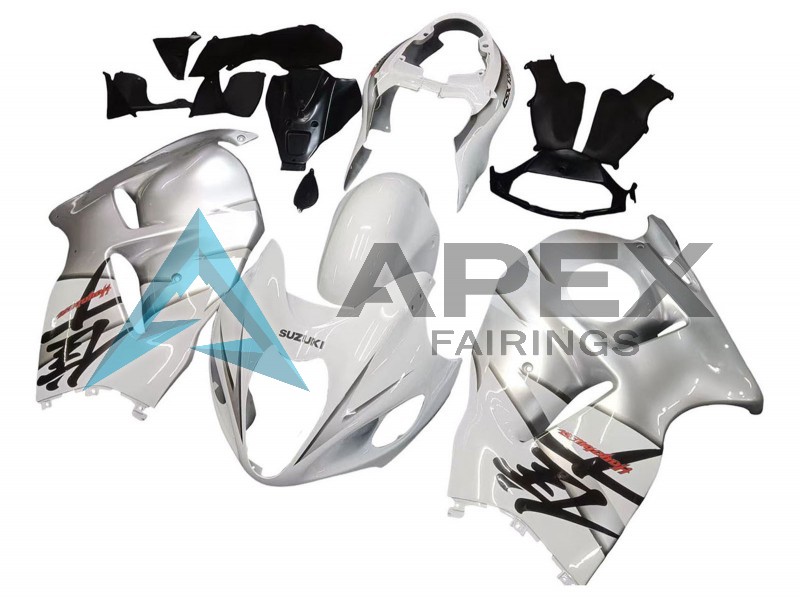 White Silver - Suzuki GSX-R1300 Hayabusa (1999-2007) ABS Fairings | Apex Fairings — view 3