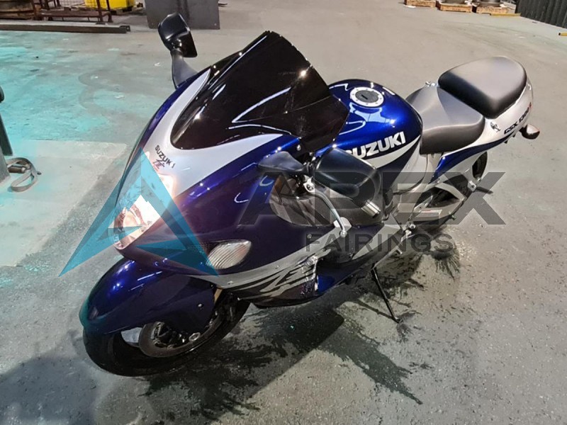 Blue White - Suzuki GSX-R1300 Hayabusa (1999-2007) ABS Fairings | Apex Fairings — view 3