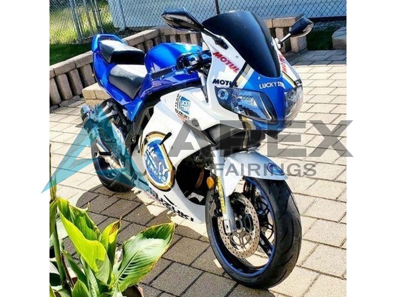 White Blue Lucky Strike Motul - Suzuki SV650 Pointy (2003-2013) ABS Fairings | Apex Fairings — view 2