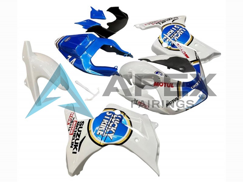 White Blue Lucky Strike Motul - Suzuki SV650 Pointy (2003-2013) ABS Fairings | Apex Fairings — view 4
