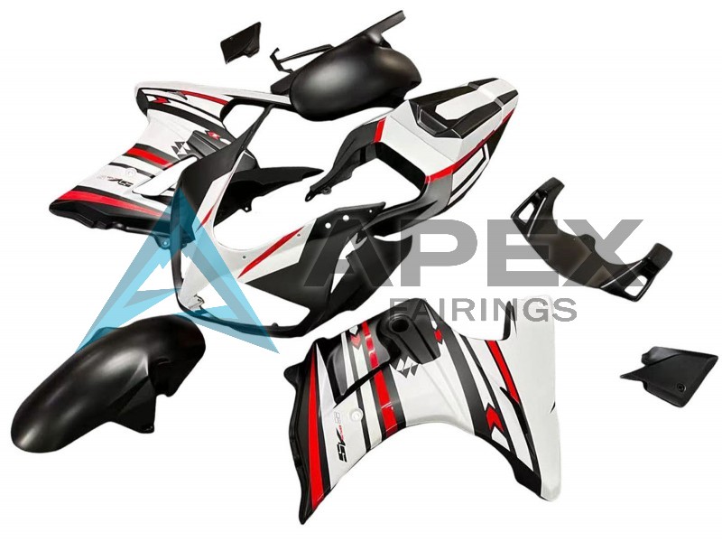 White Red Black - Suzuki SV650 Pointy (2003-2013) ABS Fairings | Apex Fairings — view 2