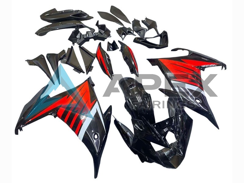 Black Red White - Yamaha FZ6R / XJ6 Diversion F (2009-2015) ABS Fairings | Apex Fairings — view 2