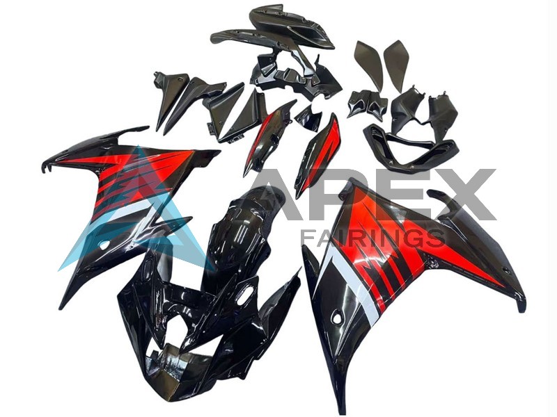 Black Red White - Yamaha FZ6R / XJ6 Diversion F (2009-2015) ABS Fairings | Apex Fairings — view 3