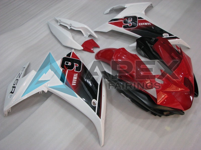 Red White Black 6 - Yamaha FZ6R / XJ6 Diversion F (2009-2015) ABS Fairings | Apex Fairings — view 2