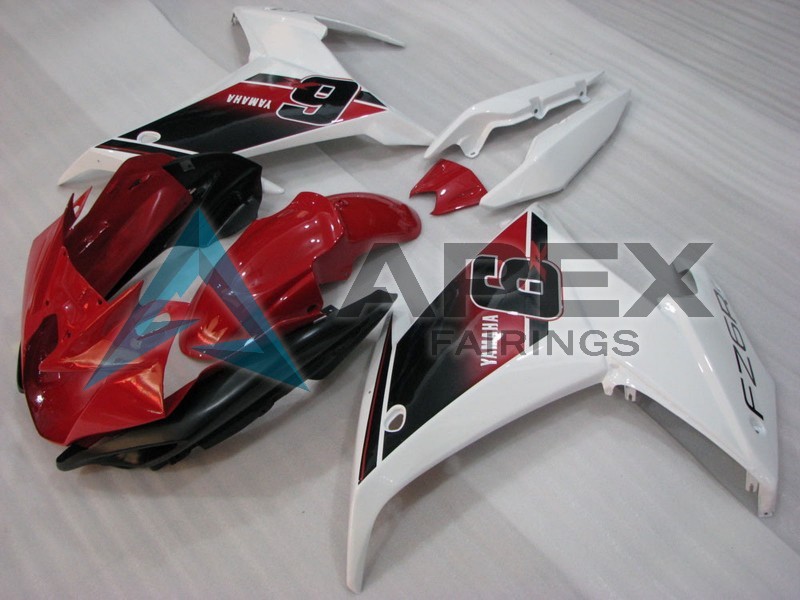 Red White Black 6 - Yamaha FZ6R / XJ6 Diversion F (2009-2015) ABS Fairings | Apex Fairings — view 3