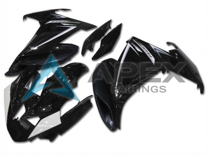 Glossy Black White - Yamaha FZ6R / XJ6 Diversion F (2009-2015) ABS Fairings | Apex Fairings — view 2