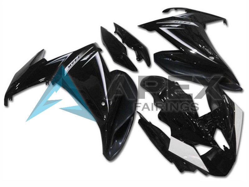 Glossy Black White - Yamaha FZ6R / XJ6 Diversion F (2009-2015) ABS Fairings | Apex Fairings — view 3