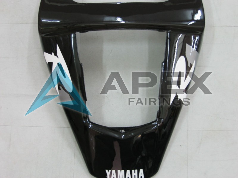 Glossy Black White Decal - Yamaha R1 / YZF-R1 (2000-2001) ABS Fairings | Apex Fairings — view 3
