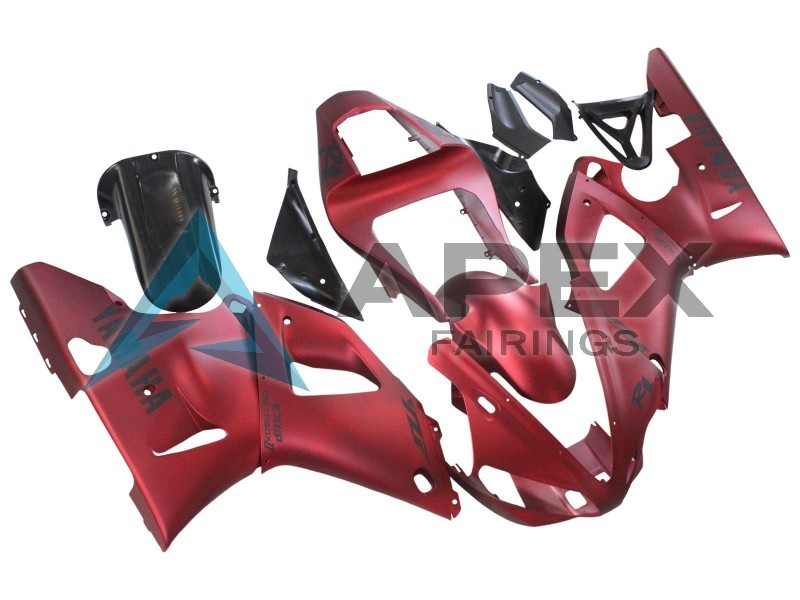 Matte Red - Yamaha R1 / YZF-R1 (2000-2001) ABS Fairings | Apex Fairings — view 2