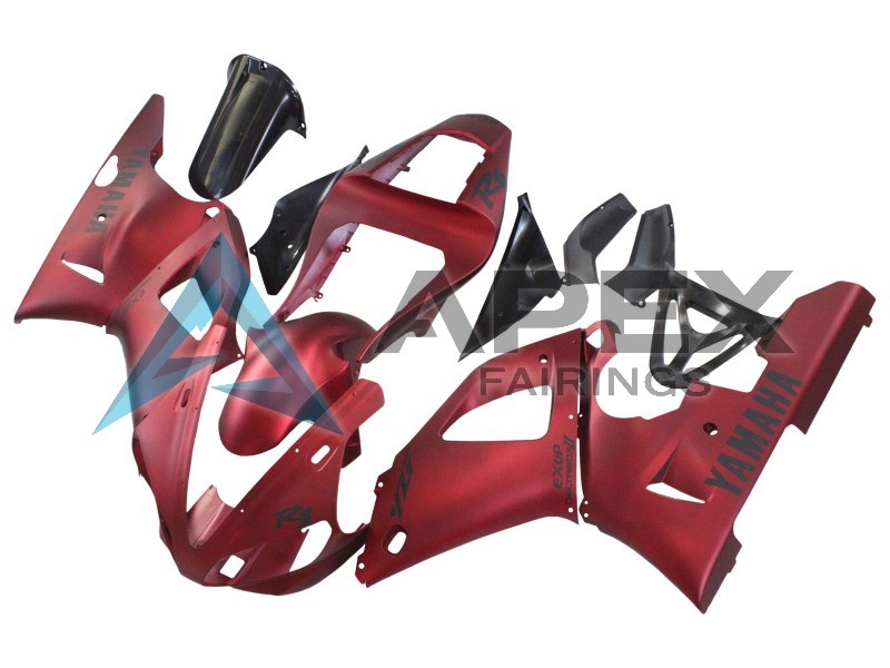 Matte Red - Yamaha R1 / YZF-R1 (2000-2001) ABS Fairings | Apex Fairings — view 3