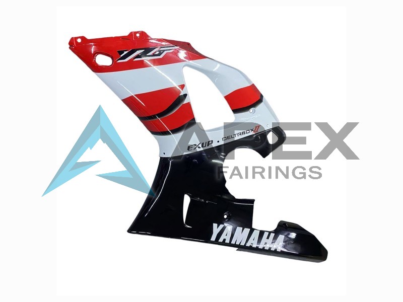 Red White Glossy Black - Yamaha R1 / YZF-R1 (2000-2001) ABS Fairings | Apex Fairings — view 2
