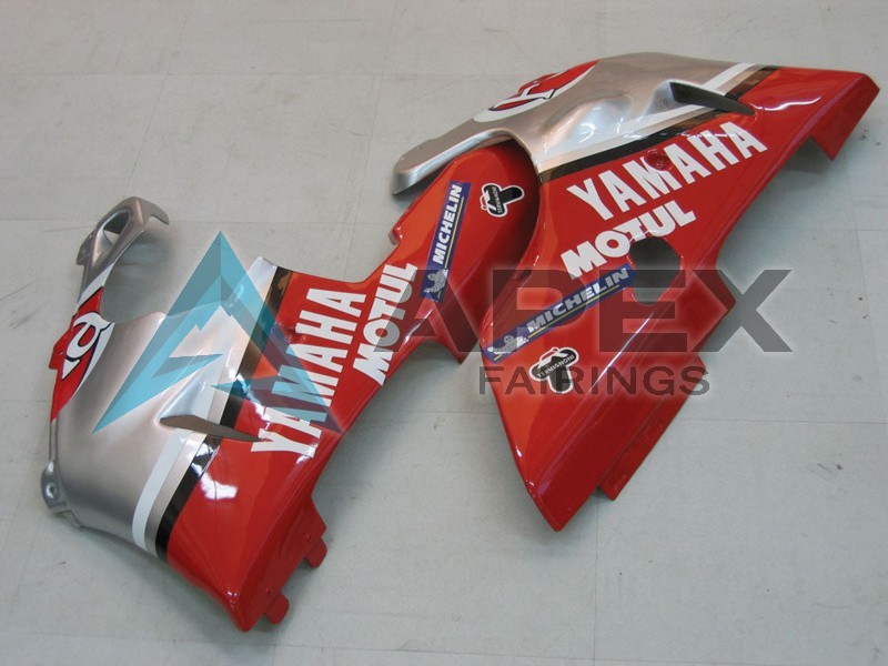 Silver Red Fortuna Motul - Yamaha R1 / YZF-R1 (2000-2001) ABS Fairings | Apex Fairings — view 2
