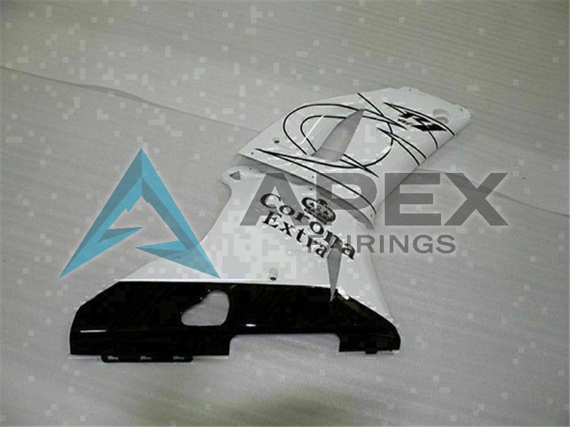 White Black Corona Extra - Yamaha R1 / YZF-R1 (2000-2001) ABS Fairings | Apex Fairings — view 4