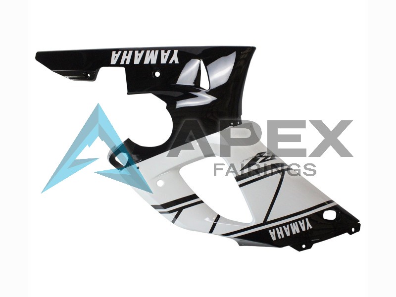 White Black - Yamaha R1 / YZF-R1 (2000-2001) ABS Fairings | Apex Fairings — view 4