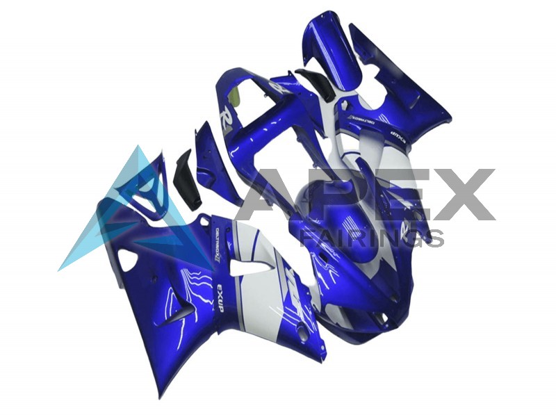 Blue White - Yamaha R1 / YZF-R1 (2000-2001) ABS Fairings | Apex Fairings — view 3